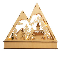 Battery Operated Light-Up LED Mountain Village