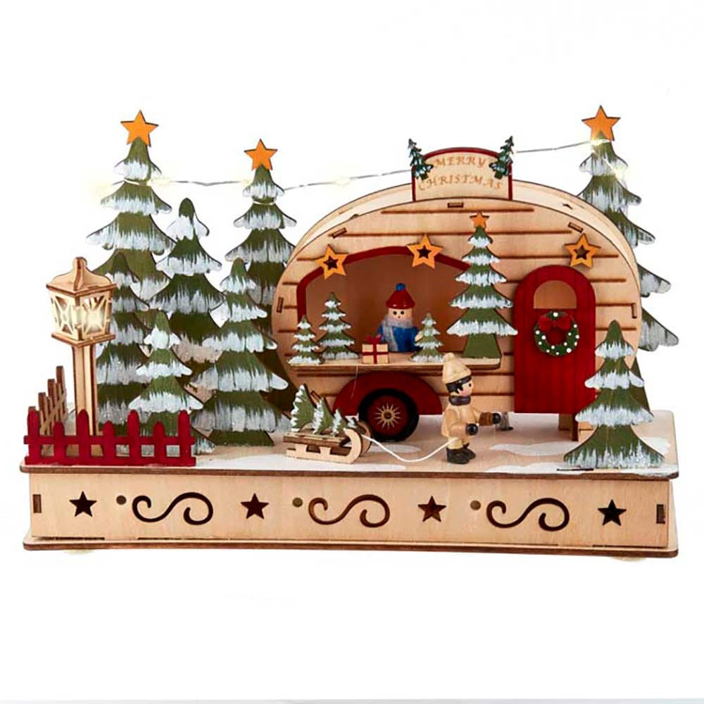 Battery-Operated Light-Up LED Camping Scene