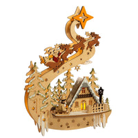 Battery Operated Light-Up LED Christmas Village With Santa