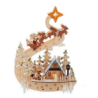 Battery Operated Light-Up LED Christmas Village With Santa