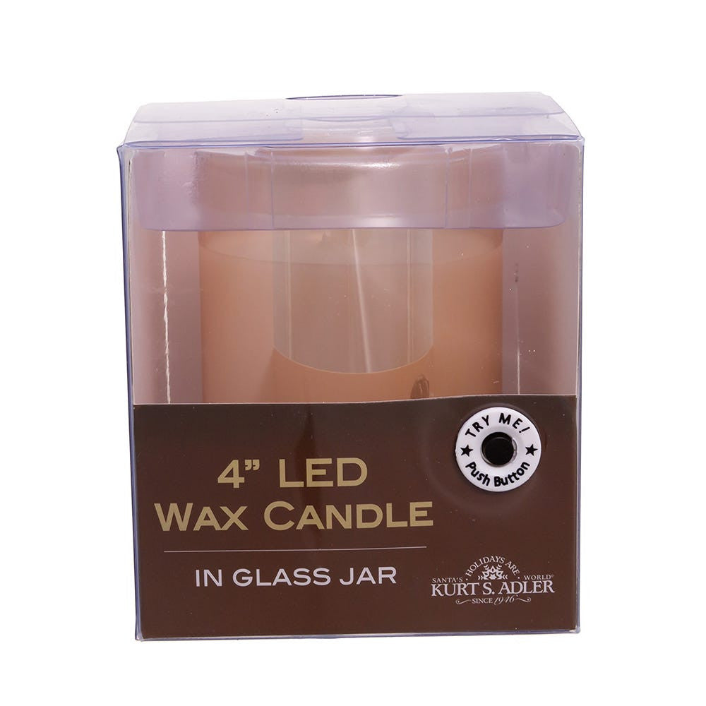 4" Battery-Operated Small Flicker Flame Candle In Glass Jar