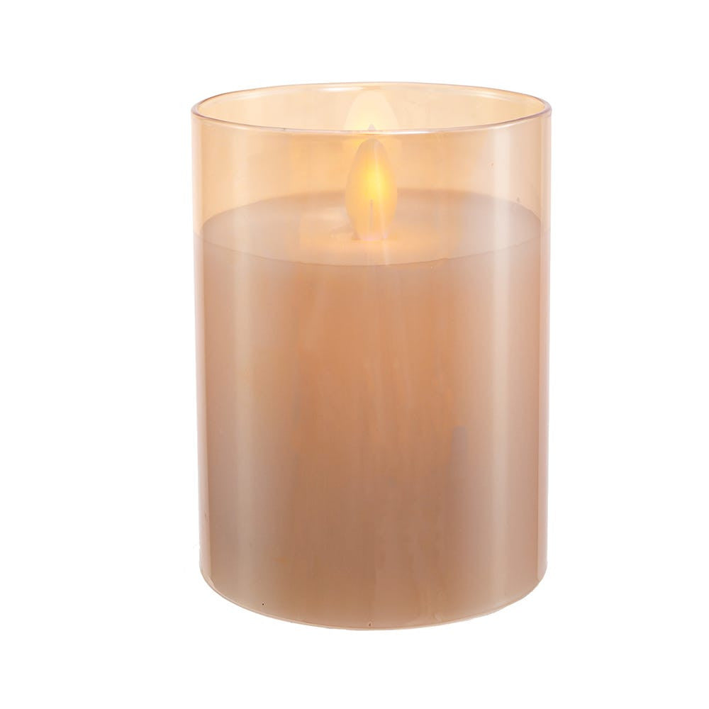 4" Battery-Operated Small Flicker Flame Candle In Glass Jar