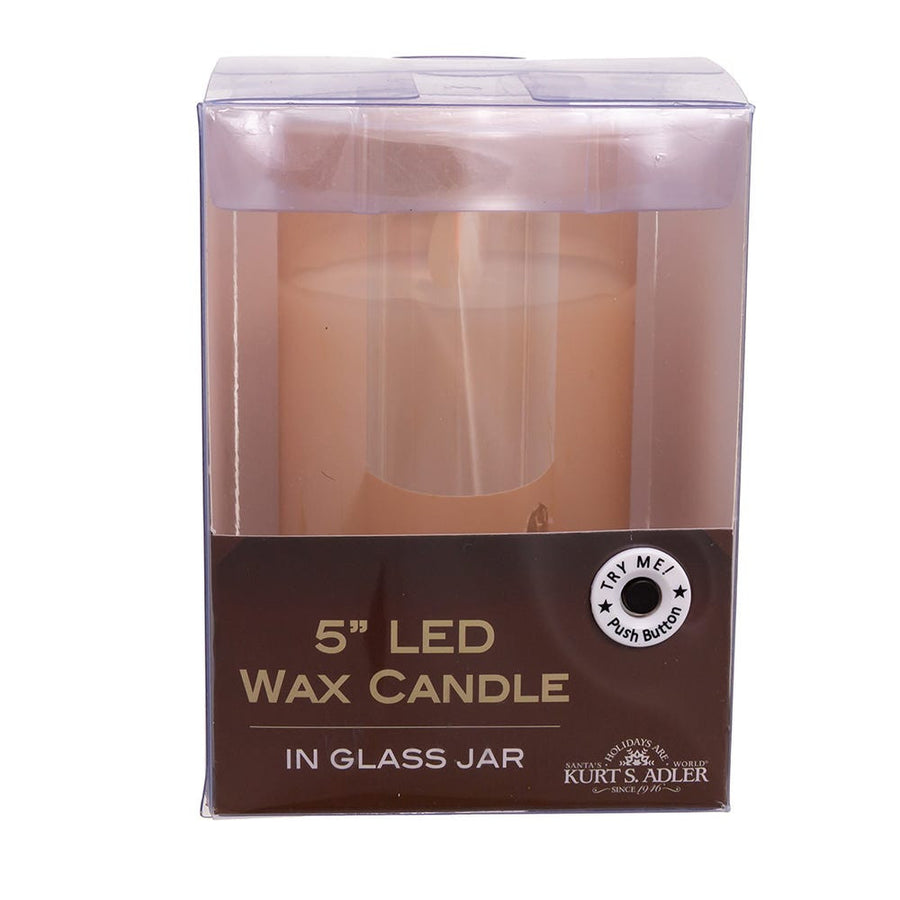 5" Battery-Operated Medium Flicker Flame Candle In Glass Jar