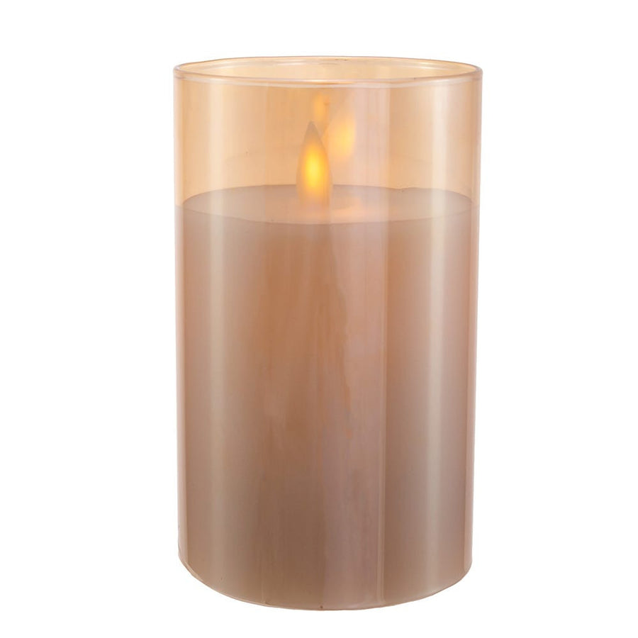 5" Battery-Operated Medium Flicker Flame Candle In Glass Jar