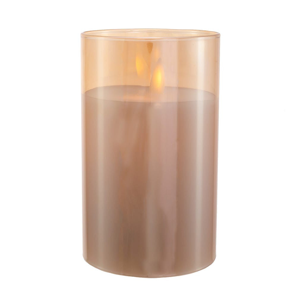 5" Battery-Operated Medium Flicker Flame Candle In Glass Jar