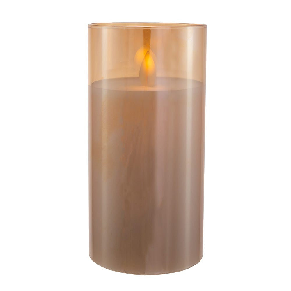 6" Battery-Operated Large Flicker Flame Candle In Glass Jar