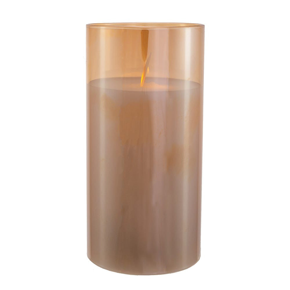 6" Battery-Operated Large Flicker Flame Candle In Glass Jar