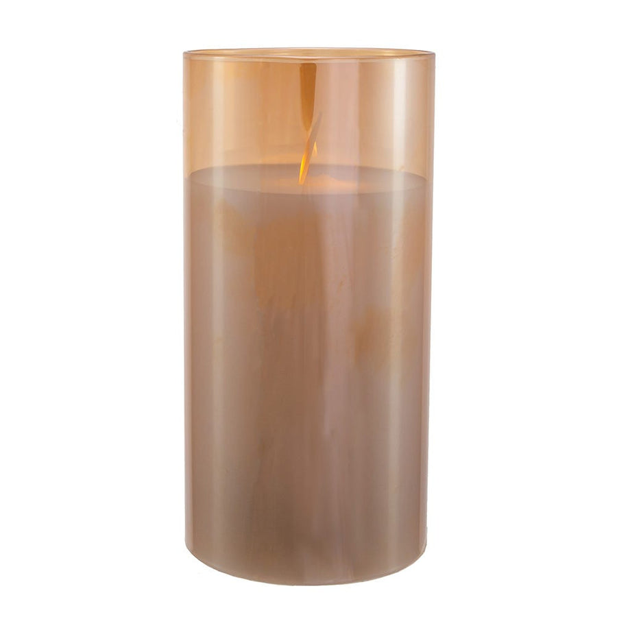 6" Battery-Operated Large Flicker Flame Candle In Glass Jar