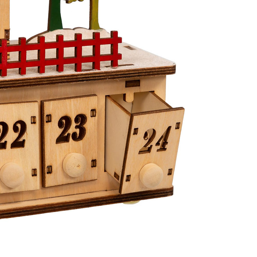 7" Battery Operated 15-light LED Christmas Village With Advent Calendar