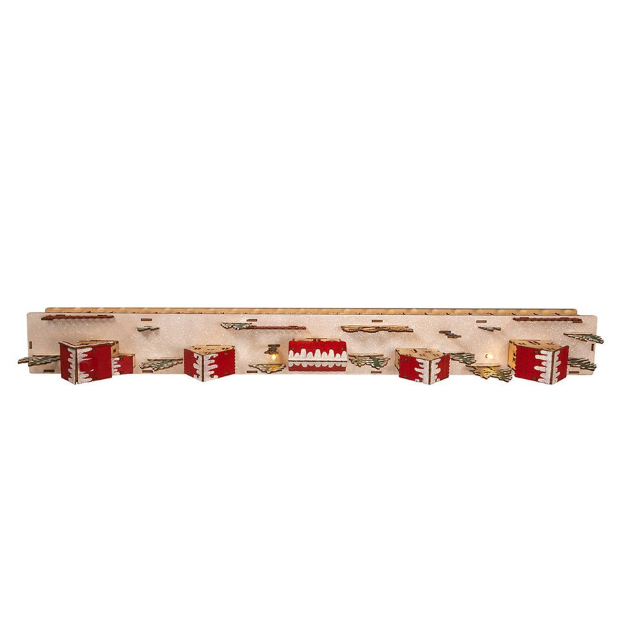 7" Battery Operated 15-light LED Christmas Village With Advent Calendar