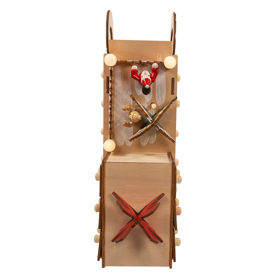 8.25" Battery Operated 6-light LED Santa Sleigh With Advent Calendar