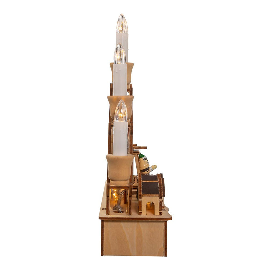 10.25" Wooden LED Light-Up Musical/Motion Christmas Village