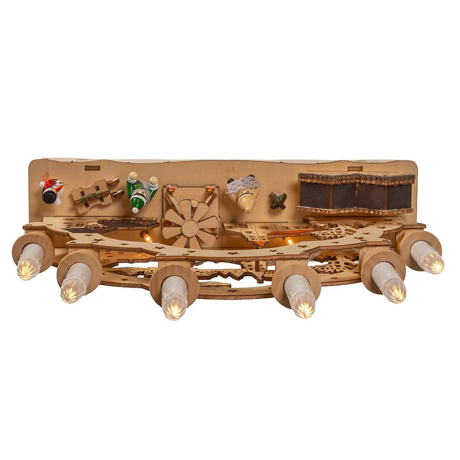 10.25" Wooden LED Light-Up Musical/Motion Christmas Village