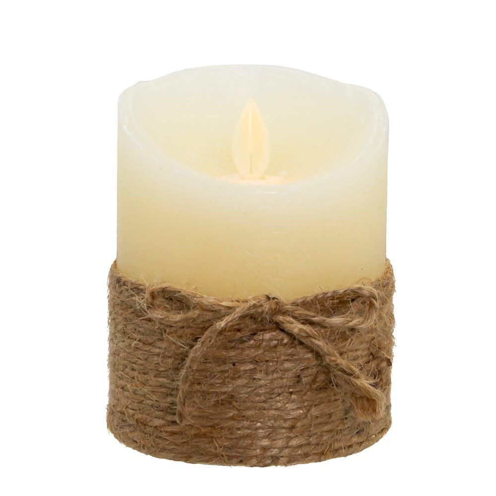 Battery Operated LED Rope Candle With Flicker Flame