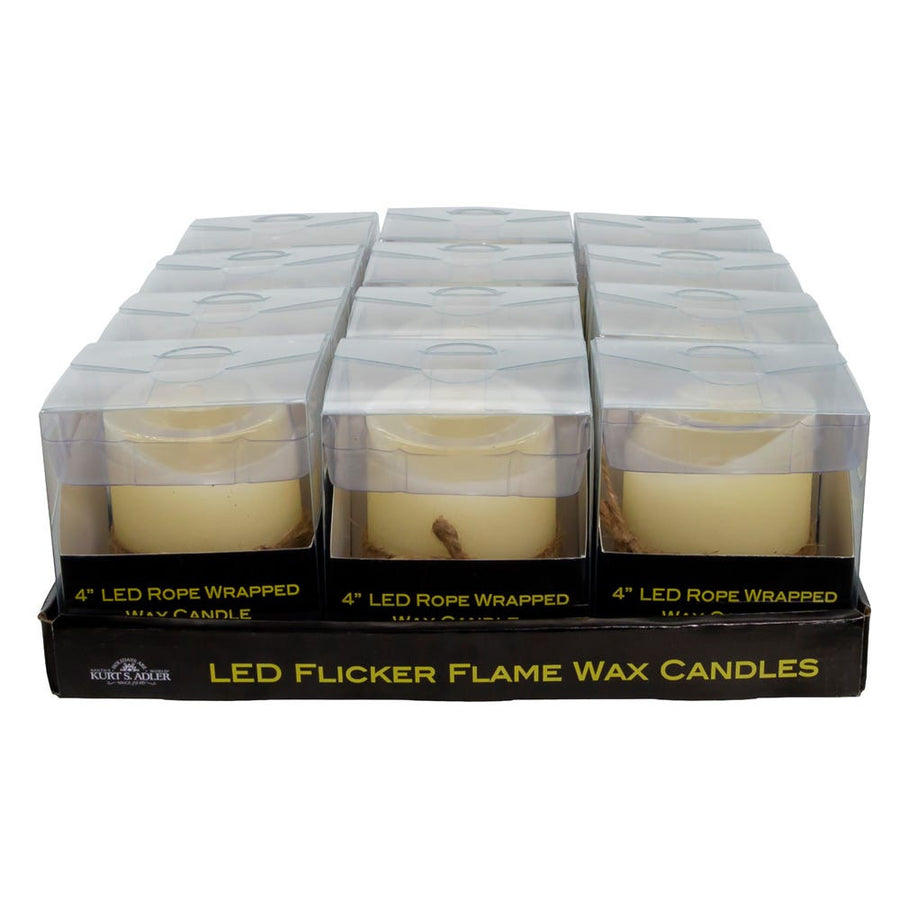 Battery Operated LED Rope Candle With Flicker Flame