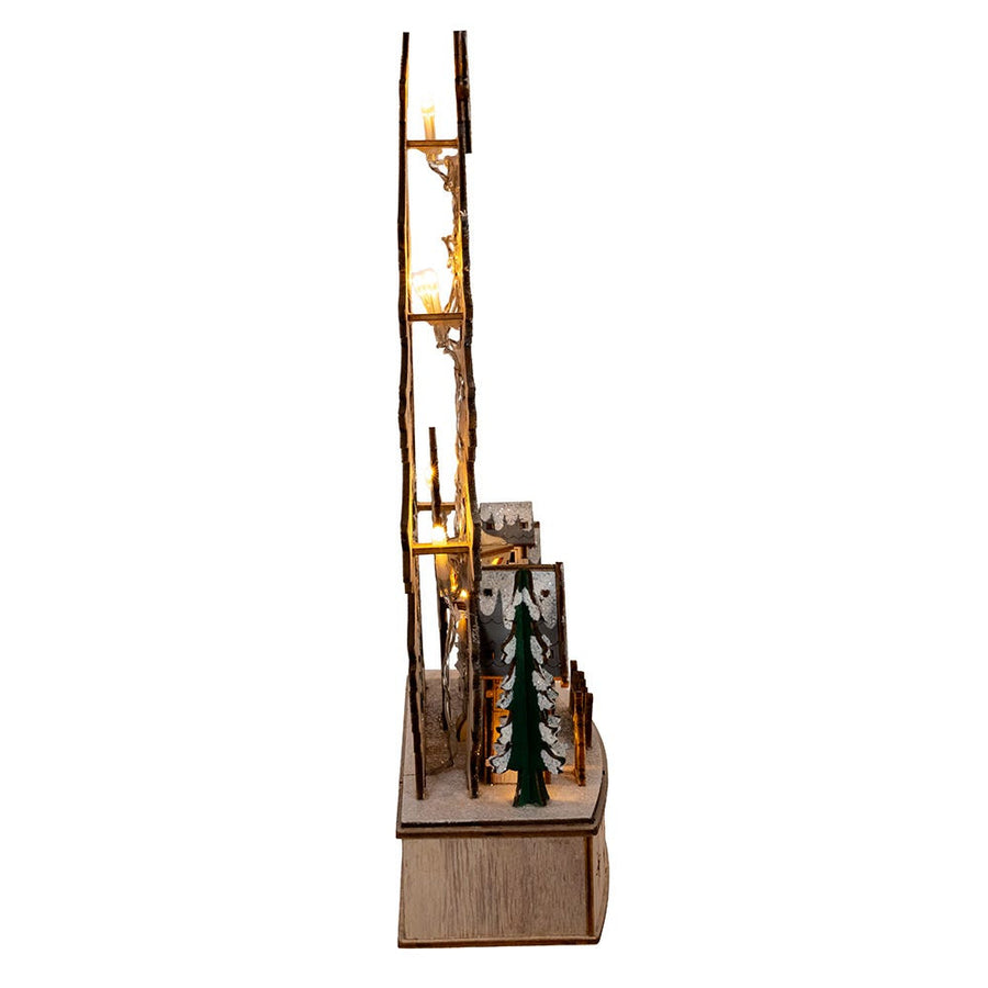 12.6" Battery Operated Lighted Christmas Tree Village