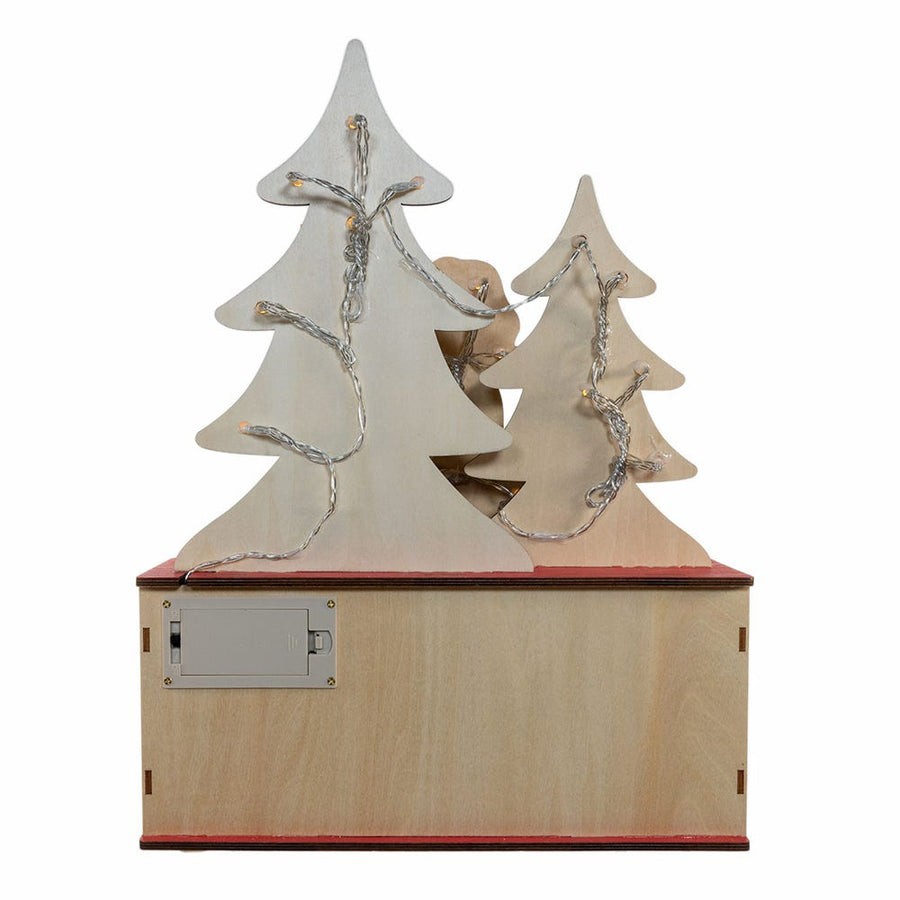 15.75" Battery Operated Wooden LED Lighted Advent Calendar