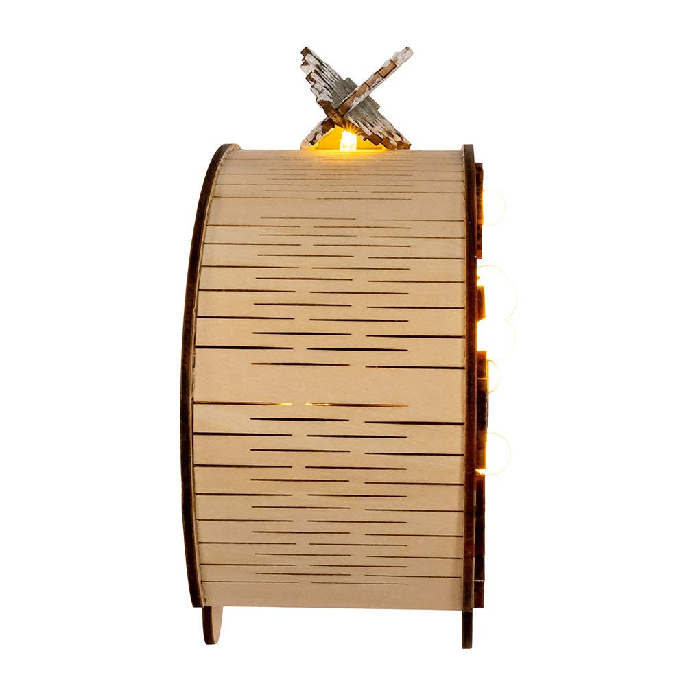 6.69" Battery Operated Wooden Lighted Camper Van