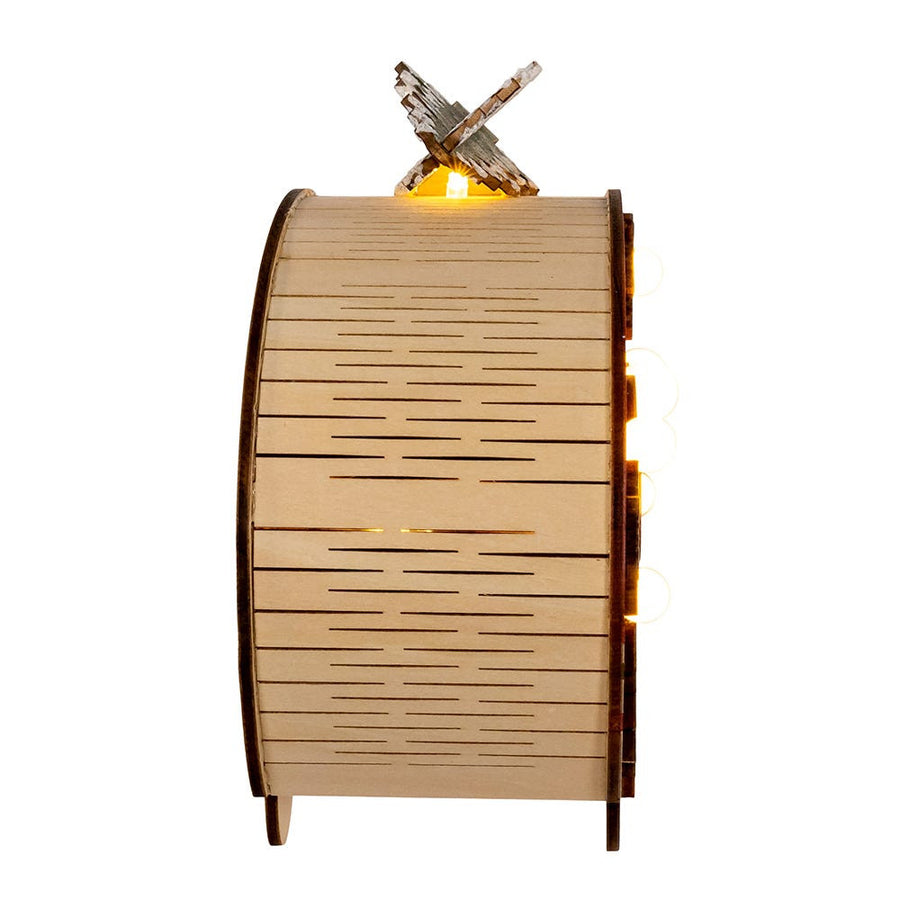 6.69" Battery Operated Wooden Lighted Camper Van
