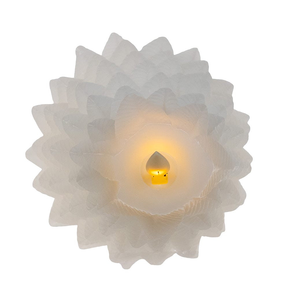 9" Battery Operated White Christmas Tree Candle With LED Flicker Flame