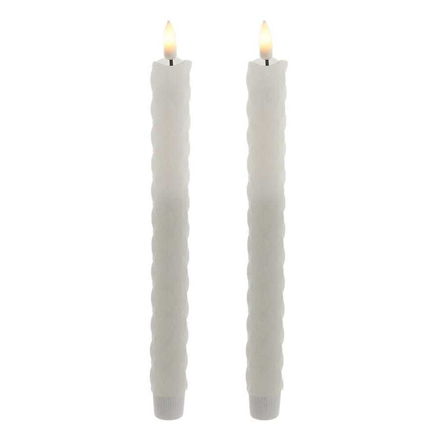 9.7" Battery Operated LED Flicker Flame Diamond Shaped Taper Candles