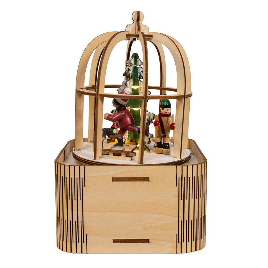 7" Battery Operated LED Lighted Music Box