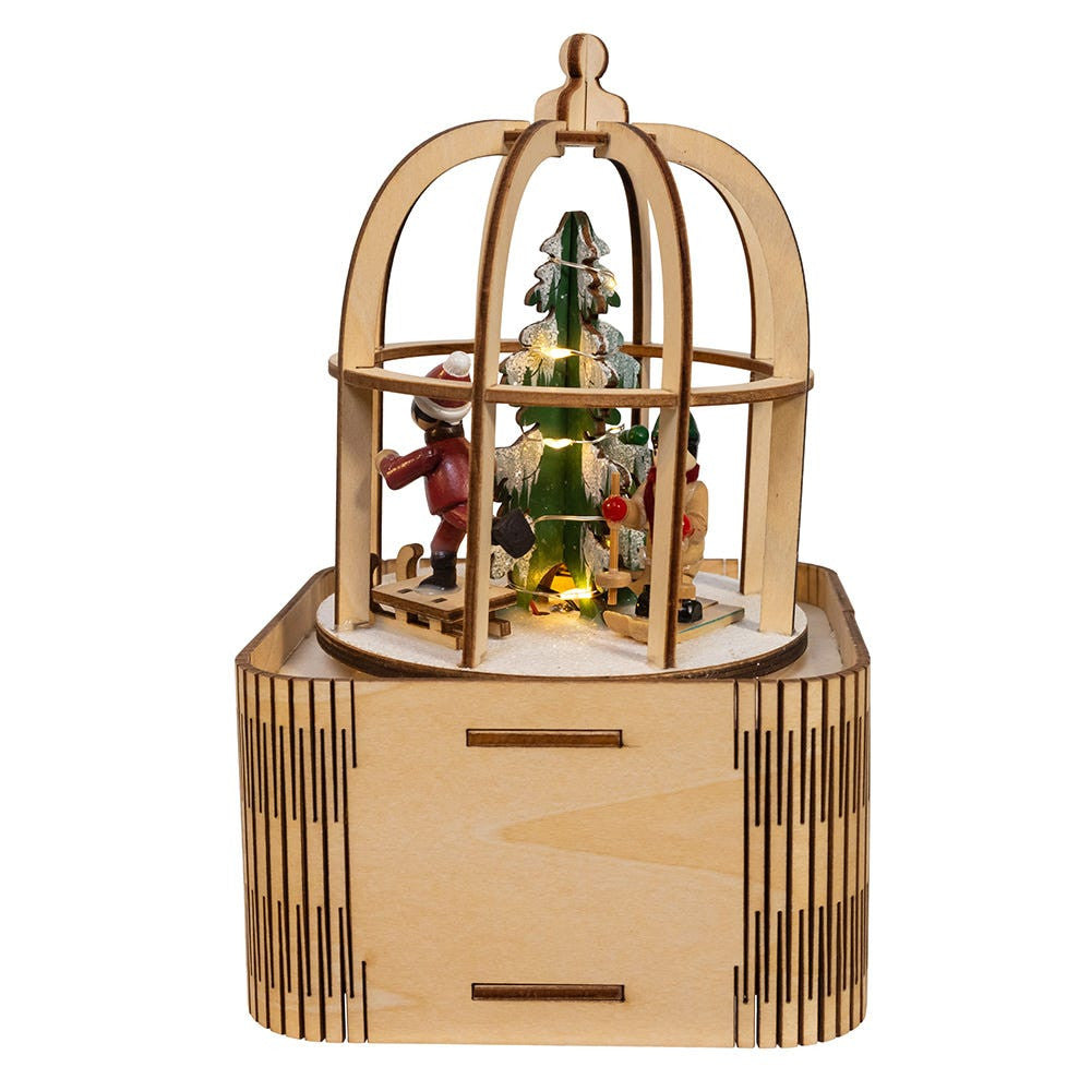 7" Battery Operated LED Lighted Music Box