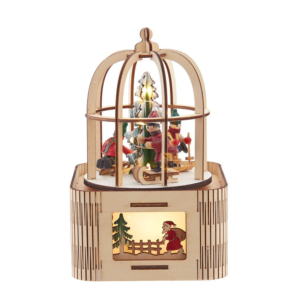 7" Battery Operated LED Lighted Music Box