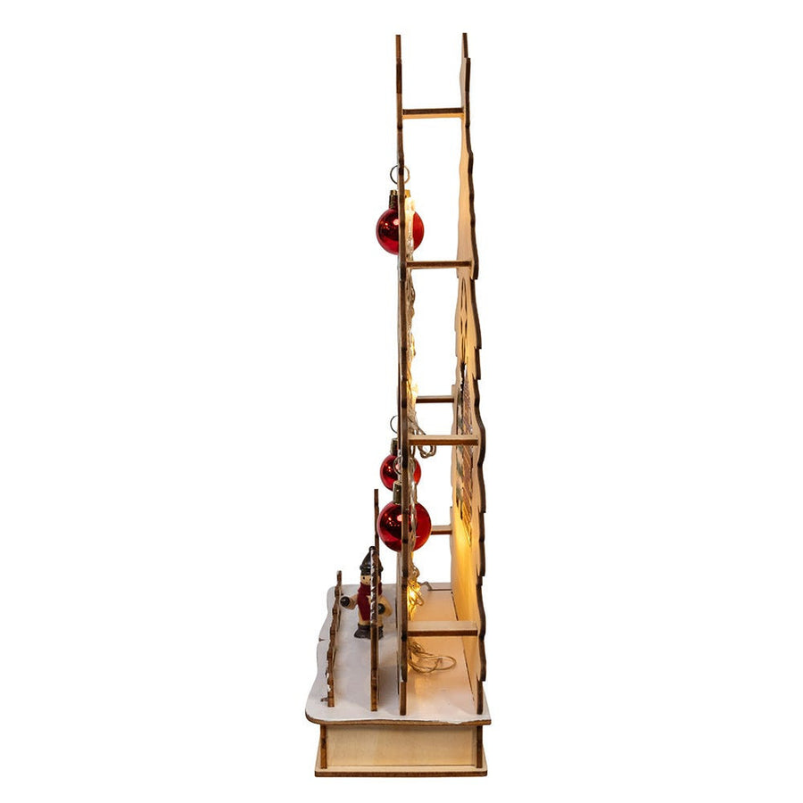 8.3" Battery Operated LED Lighted Tree With Village Scene Table Piece