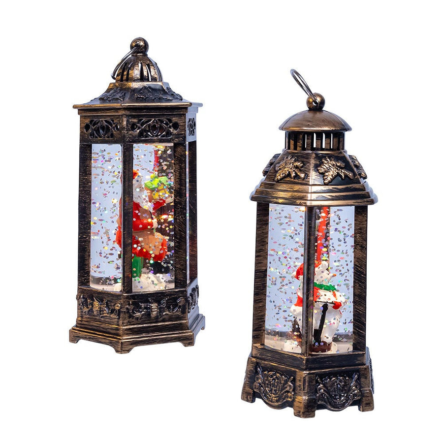 Battery Operated LED Multicolor Santa & Snowman Lanterns