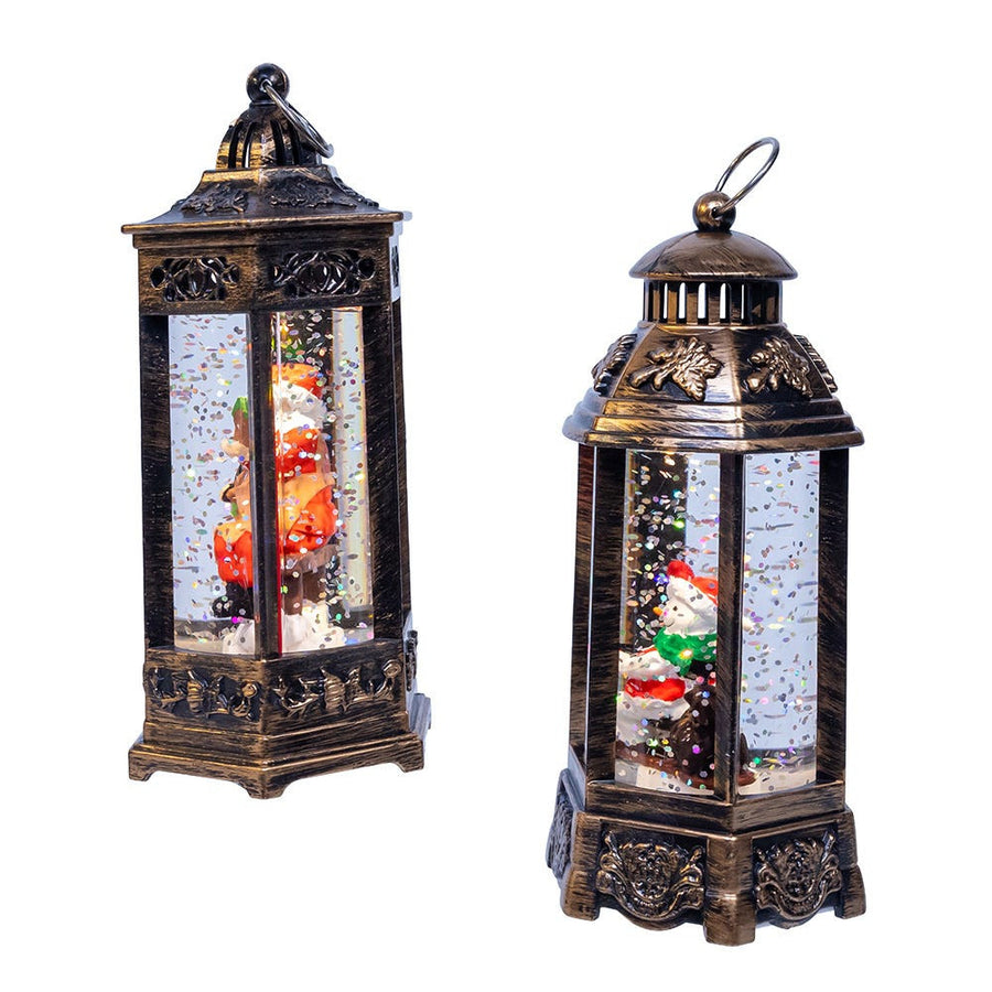 Battery Operated LED Multicolor Santa & Snowman Lanterns