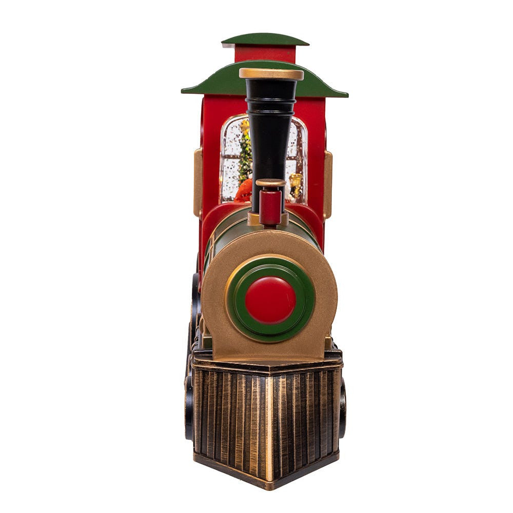 7.625" Battery Operated LED Lighted Santa Train With Spinning Glitter Water