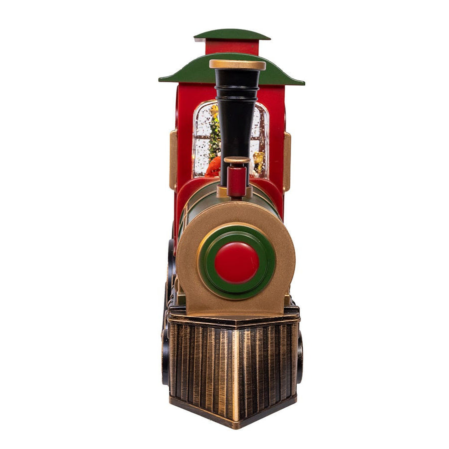 7.625" Battery Operated LED Lighted Santa Train With Spinning Glitter Water