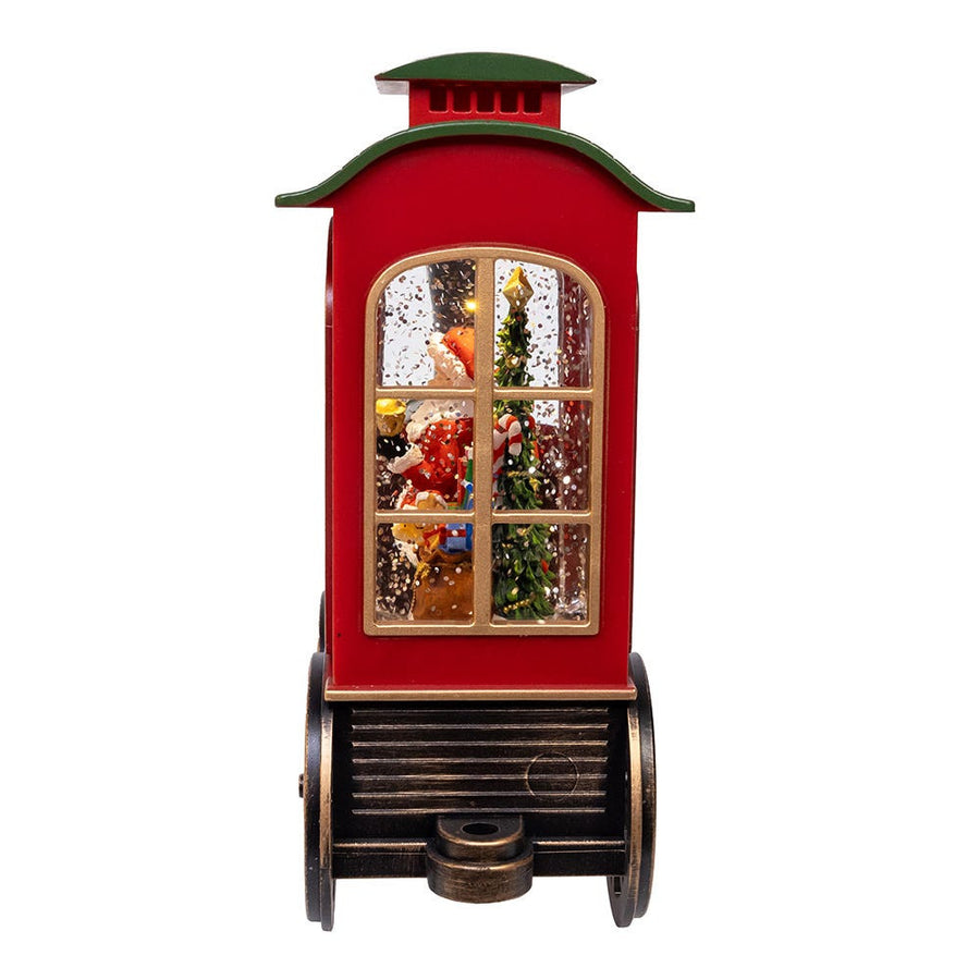 7.625" Battery Operated LED Lighted Santa Train With Spinning Glitter Water
