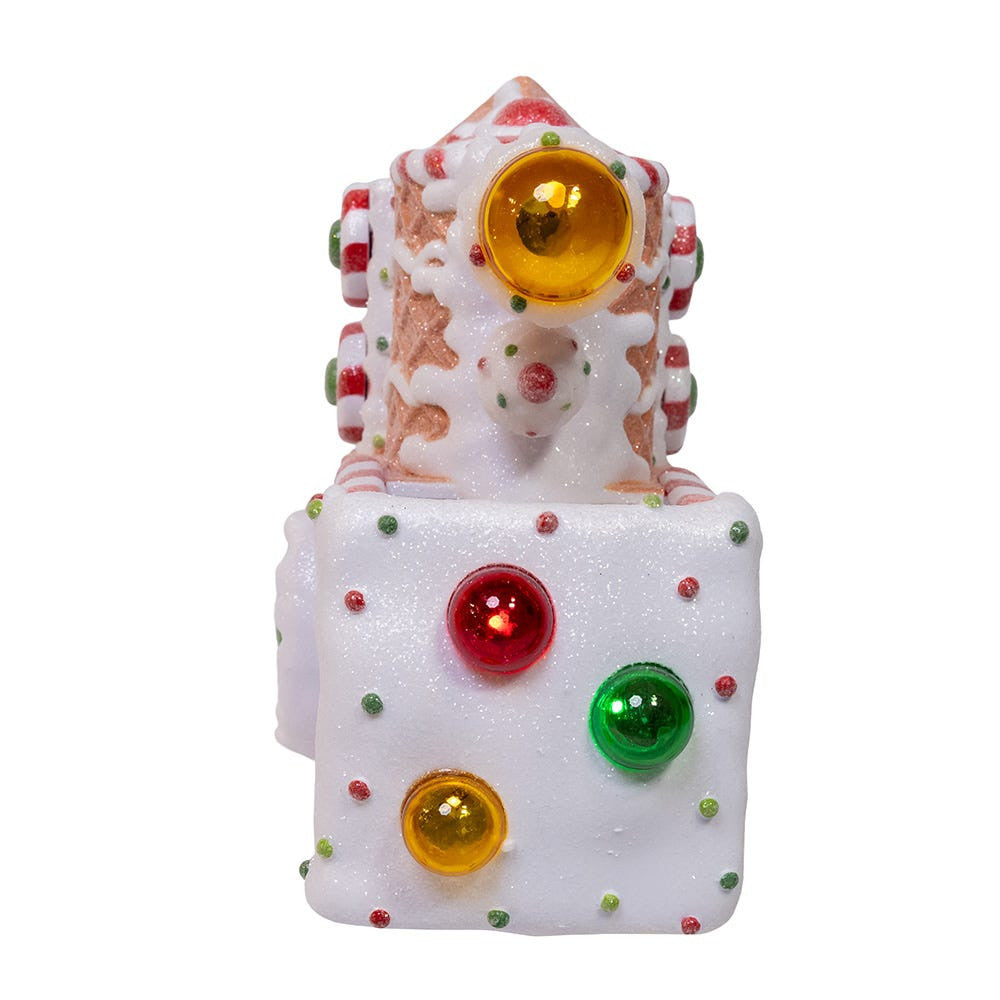7.5" Battery Operated USB LED Lighted Santa Train Lantern With Spinning Glitter Water