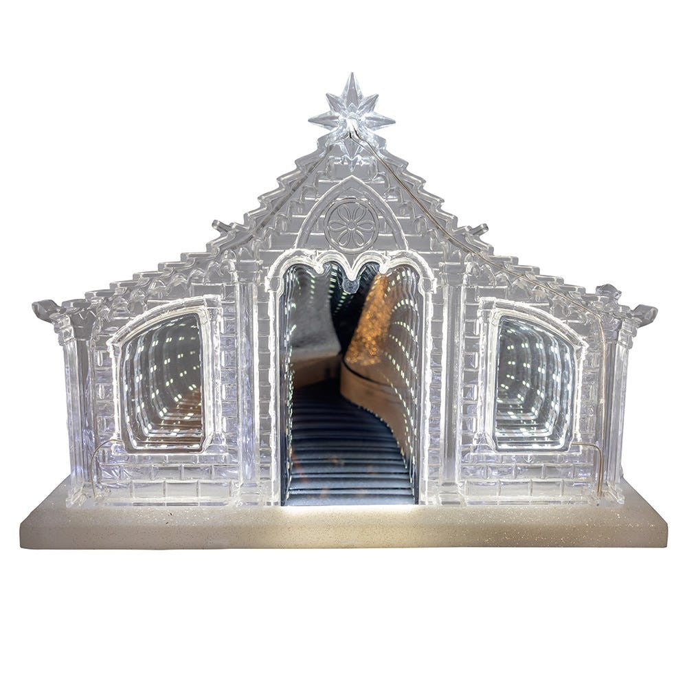 Lighted Musical Nativity Scene With Silver Bottom Base