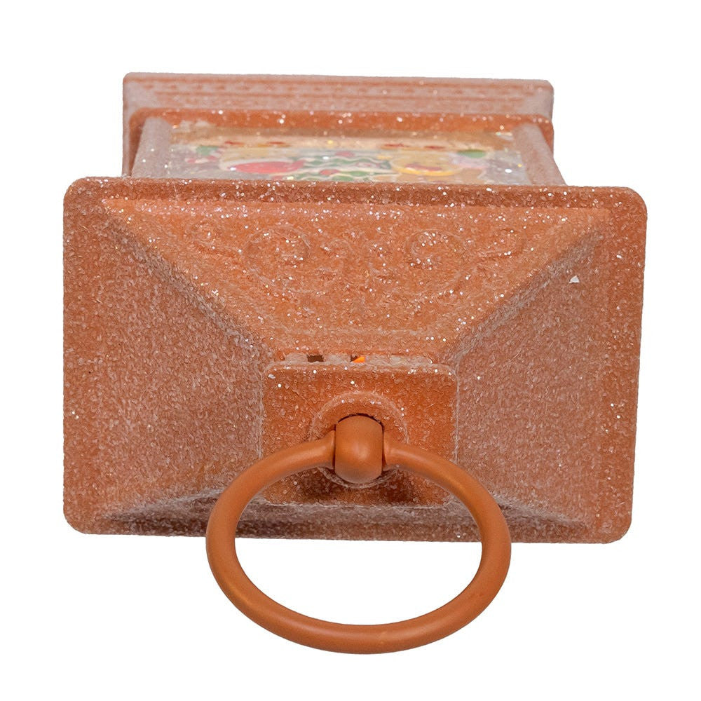 8.37" Battery Operated USB LED Lighted Gingerbread & Tree Scene Water Lantern