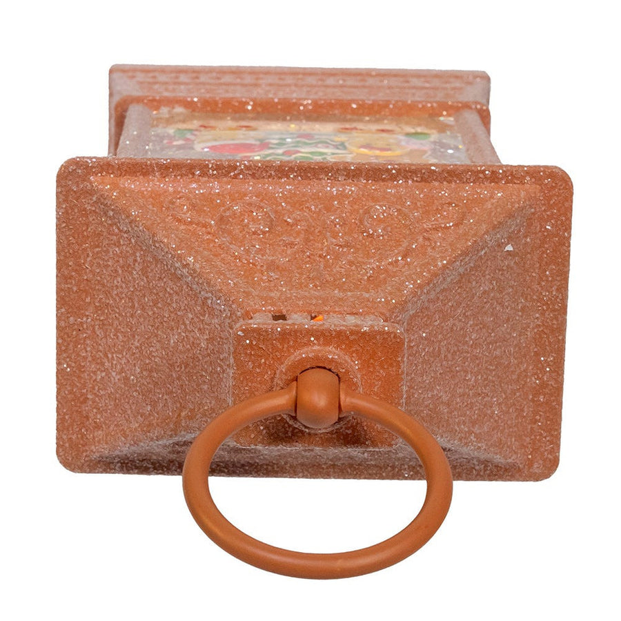 8.37" Battery Operated USB LED Lighted Gingerbread & Tree Scene Water Lantern