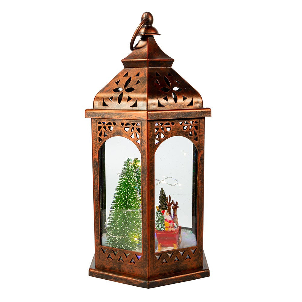 13" Battery Operated Lighted Santa Lantern