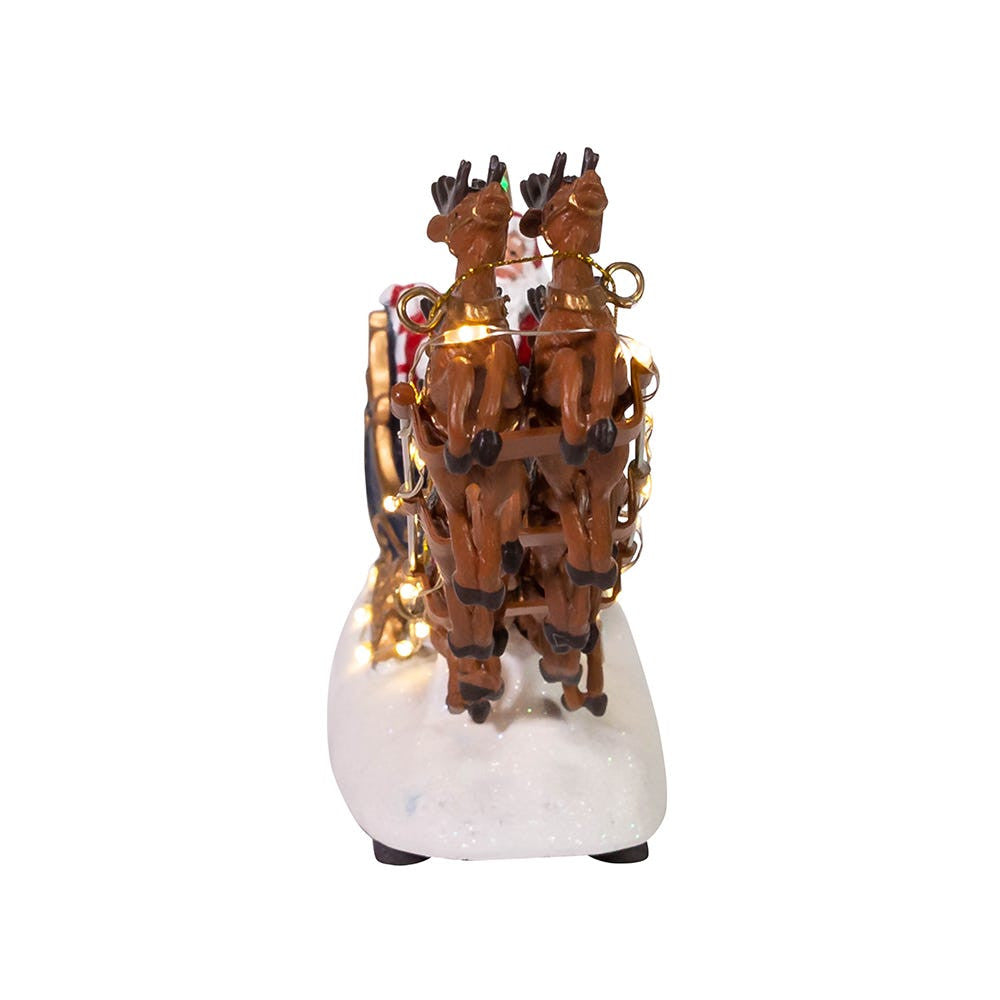 7" Battery Operated LED Santa With Sleigh Table Piece