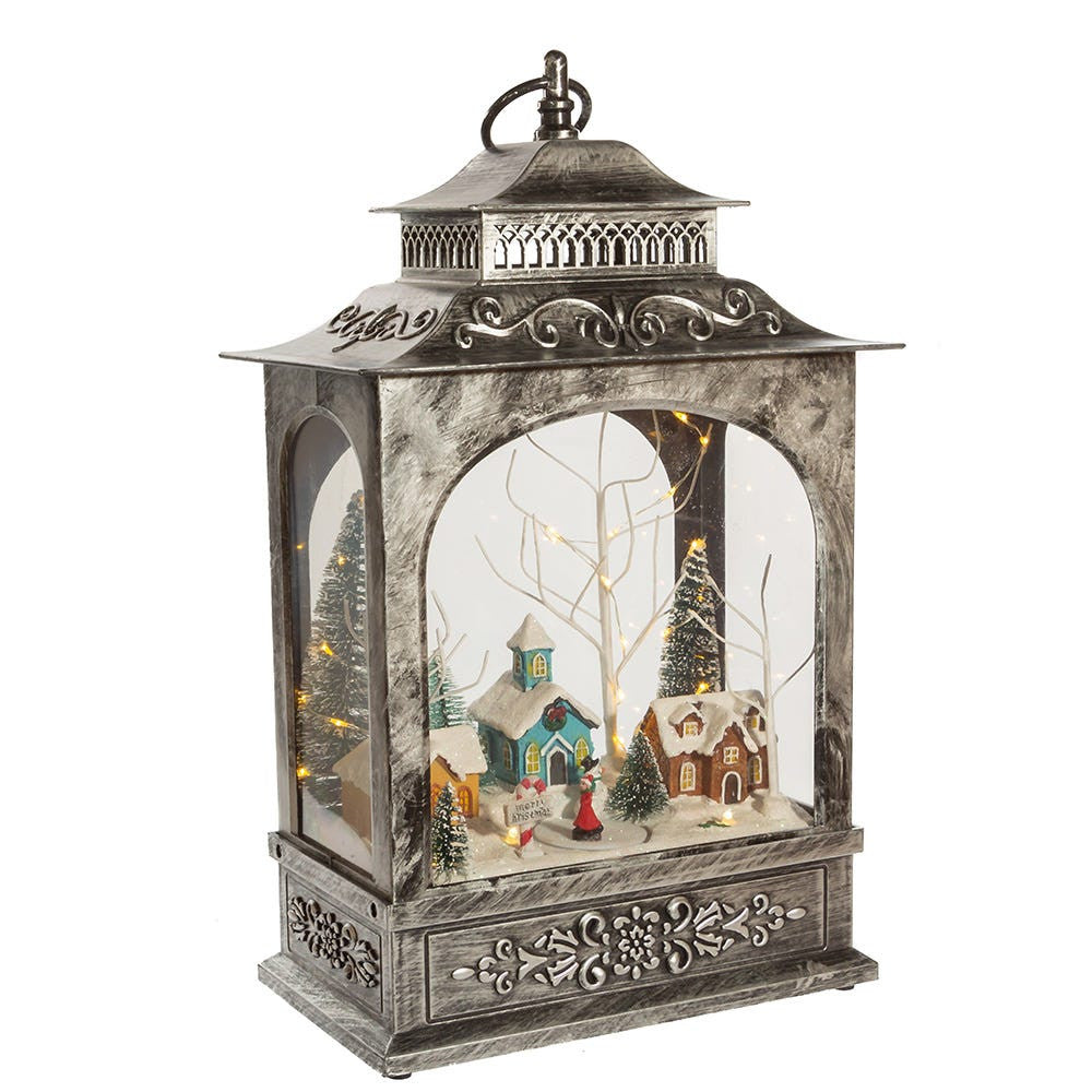 15“ Battery Operated LED Musical Christmas Village Lantern