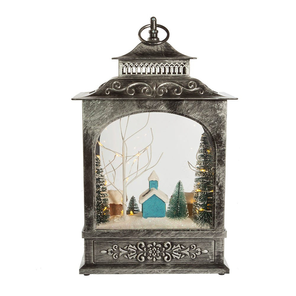 15“ Battery Operated LED Musical Christmas Village Lantern