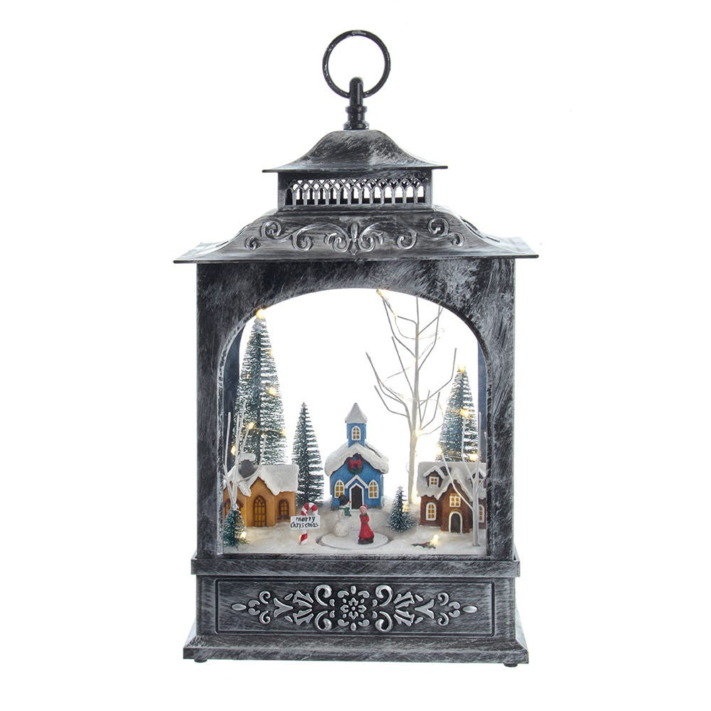 15“ Battery Operated LED Musical Christmas Village Lantern