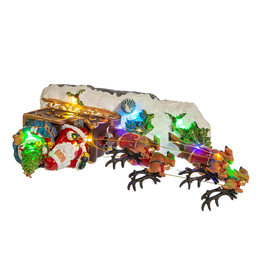 8.7" Battery Operated LED Musical Santa and Sleigh Table Piece