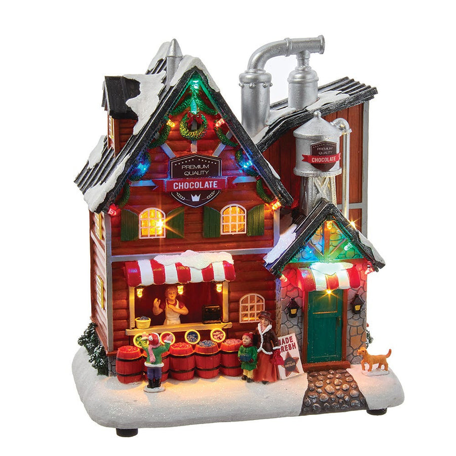 10.63" Battery-Operated Light-Up Musical Chocolate Factory