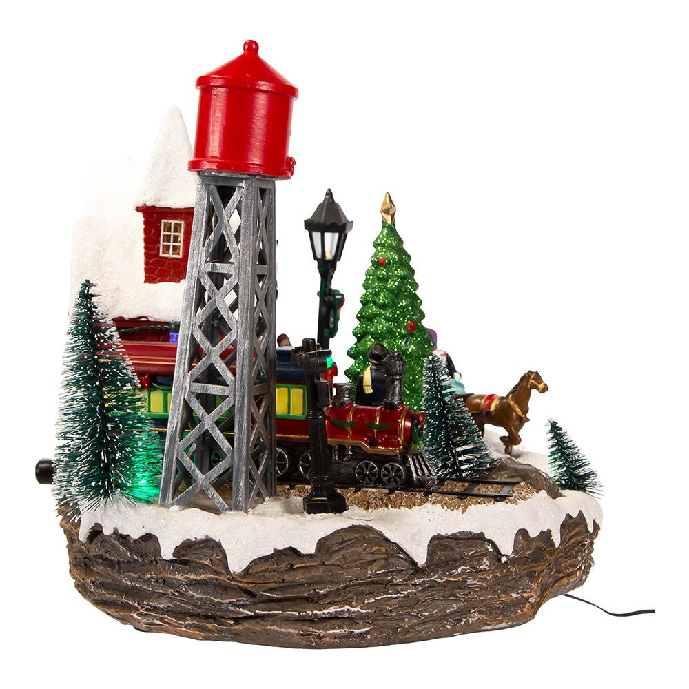 9.25" Light-Up Christmas Village Scene
