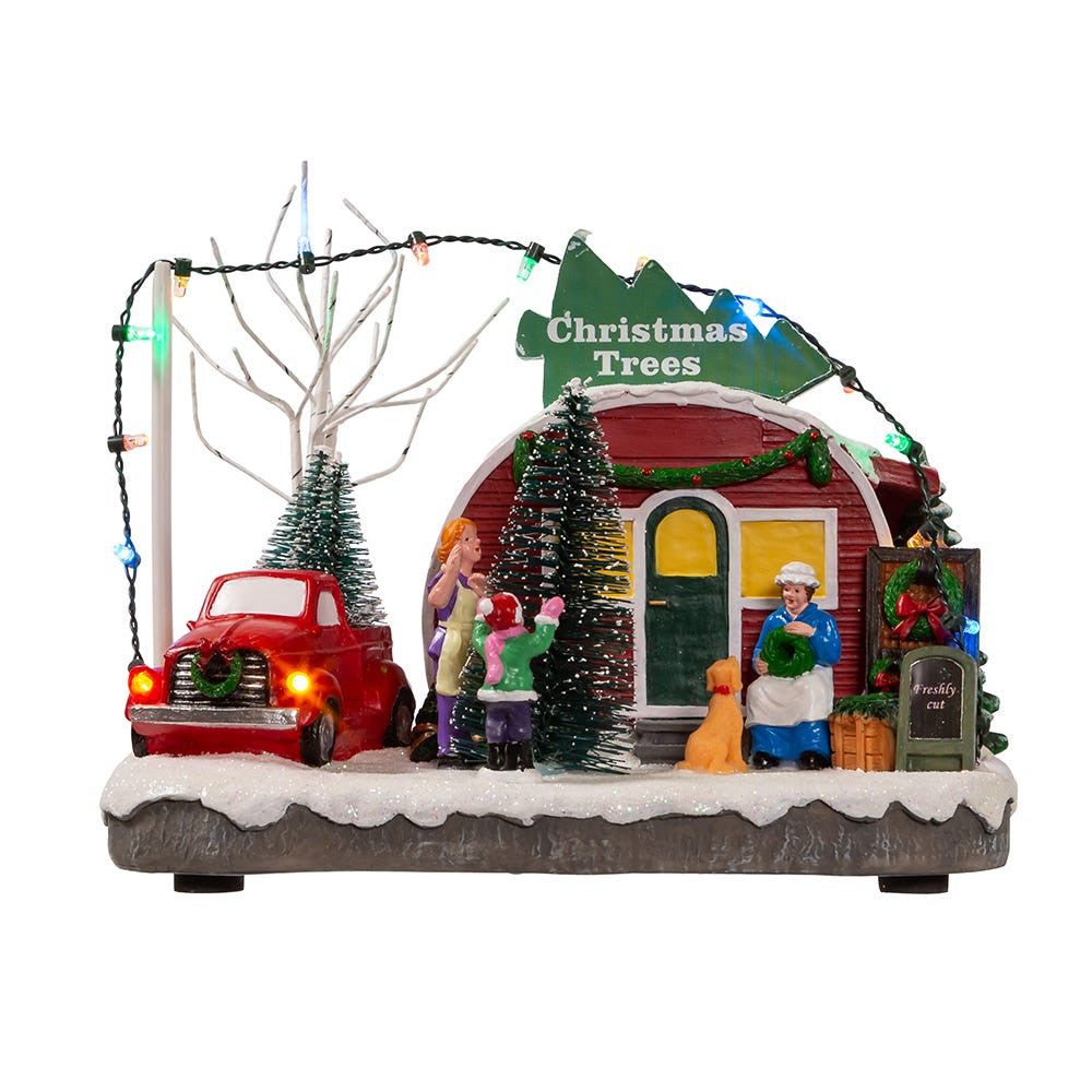 Battery Operated Lighted "Christmas Trees" Village Shop
