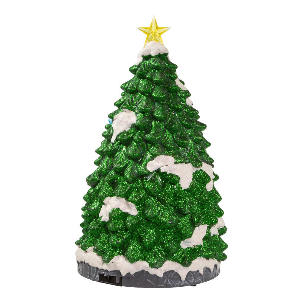 15.7" Battery Operated Lighted Musical Christmas Tree With Moving Train