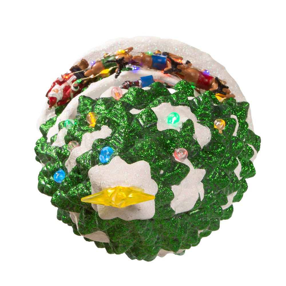 15.7" Battery Operated Lighted Musical Christmas Tree With Moving Train