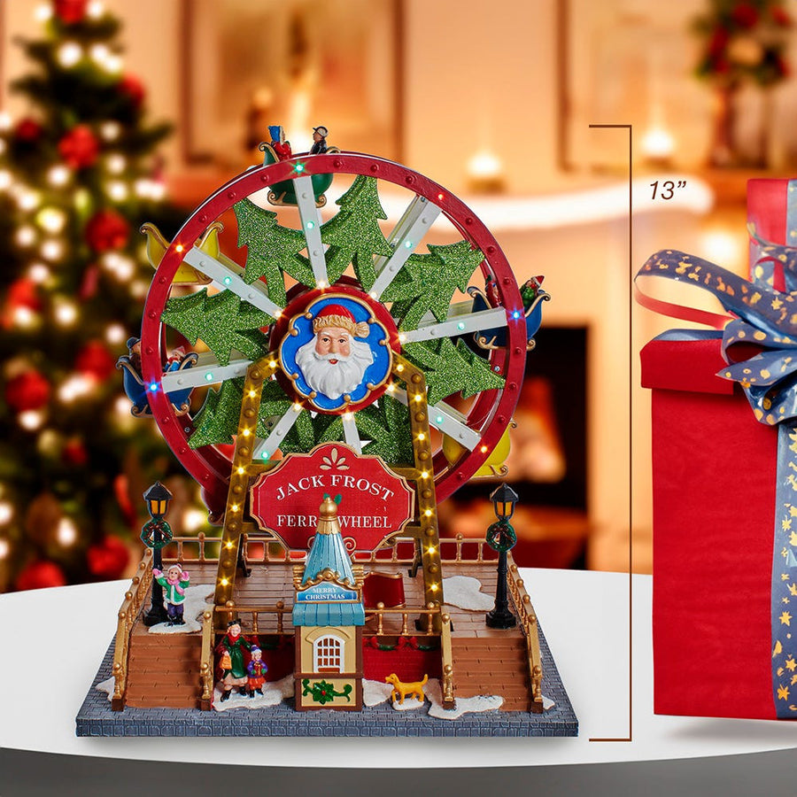 13" Lighted Musical Christmas Ferris Wheel